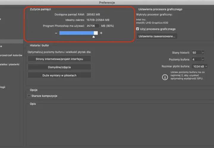 Photoshop: Dysk magazynujący pełny? Szybka zmiana ustawień