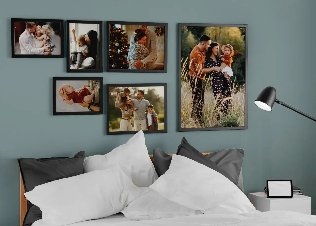 galeria ścienna kolaż zdjęć inspiracje