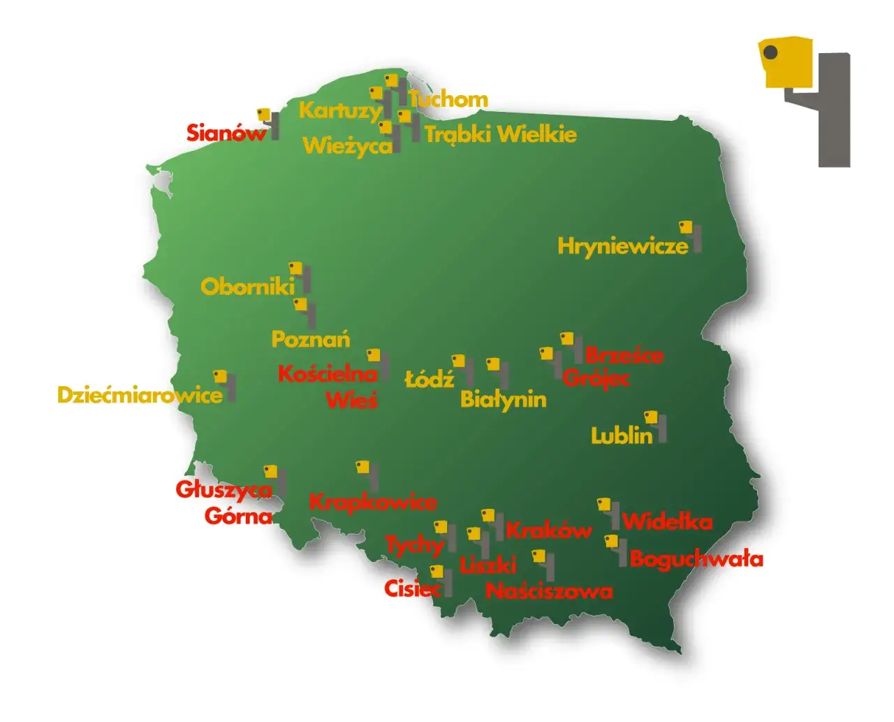 mapa fotoradarów CANARD