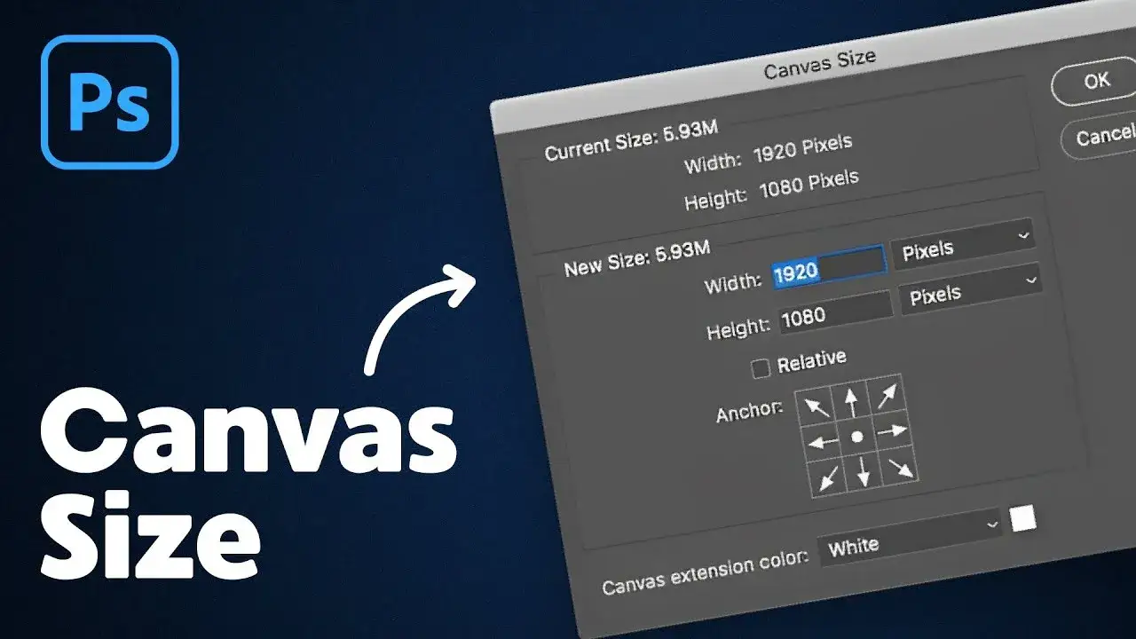 Photoshop Canvas Size dodawanie spadów
