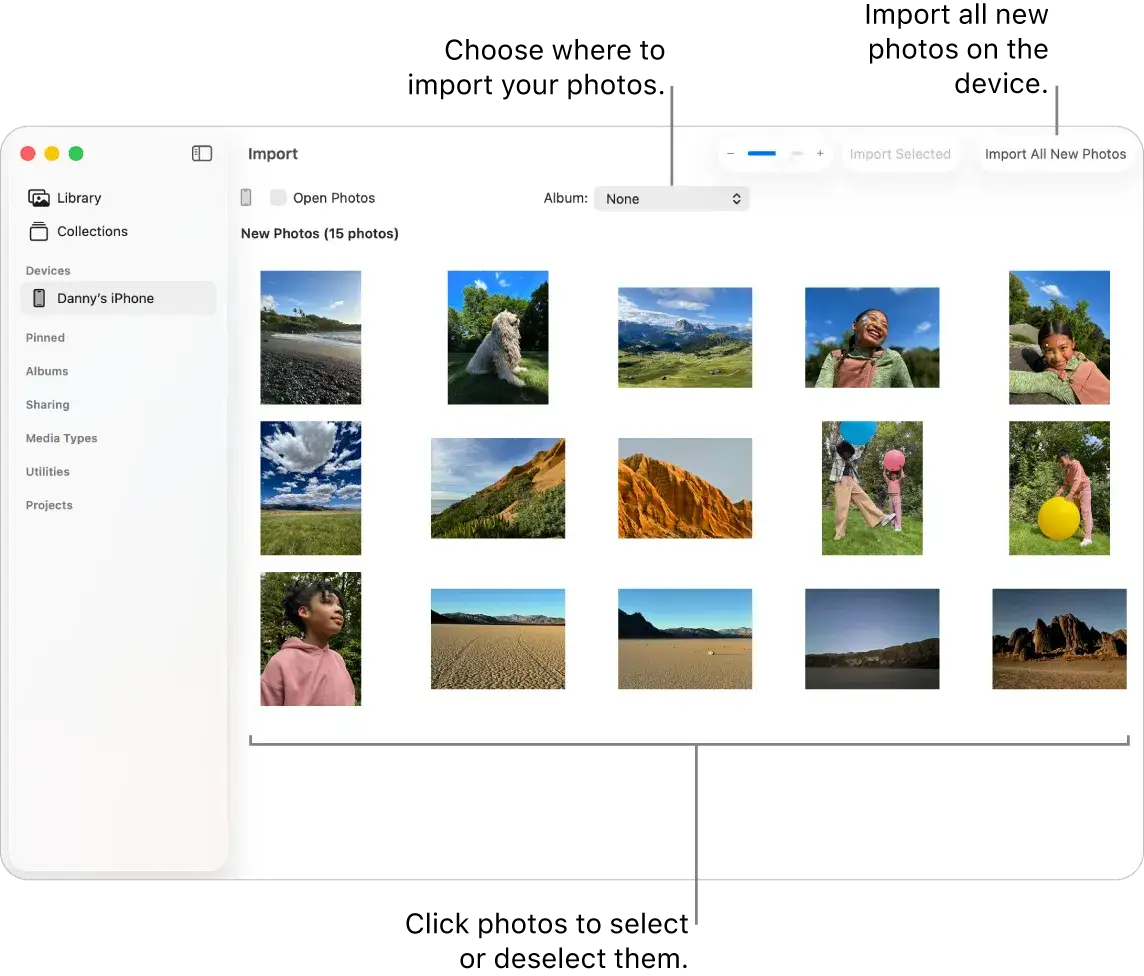 aplikacja zdjęcia macos import