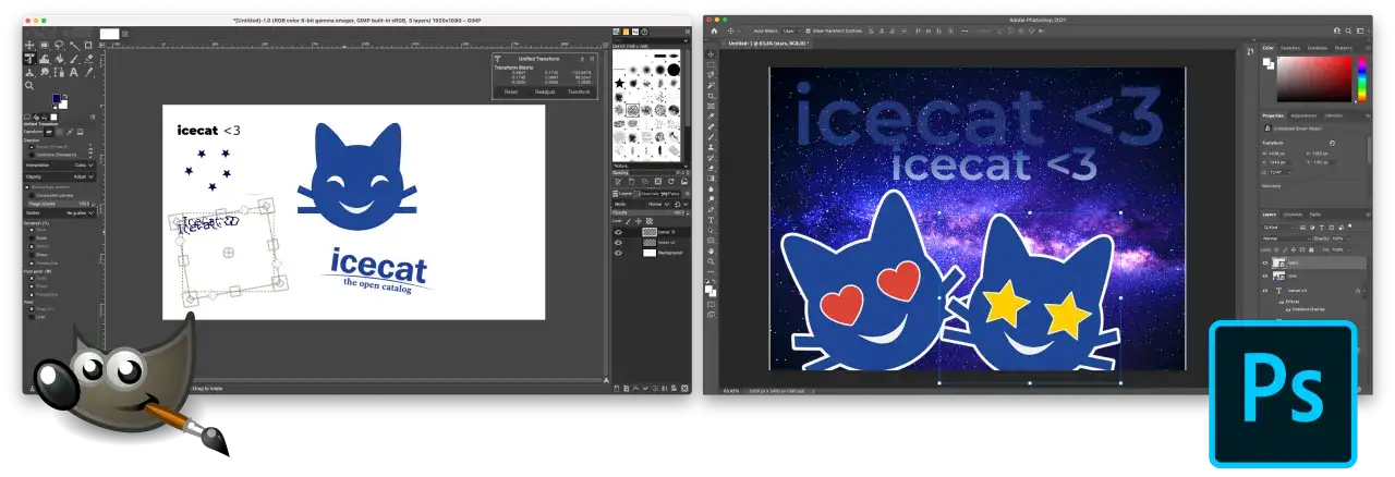 GIMP Photopea Canva interface comparison